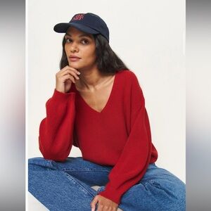 Reformation Ellery Cashmere Blend V Neck Sweater